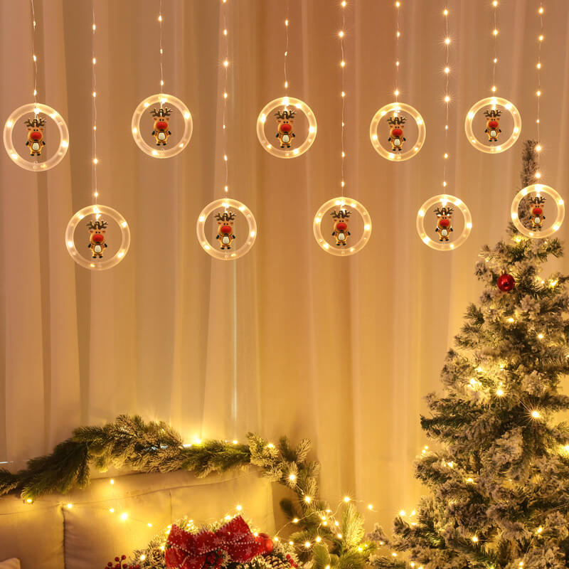 Skorter | Christmas wreath doll hanging decoration 10 LED USB string lights