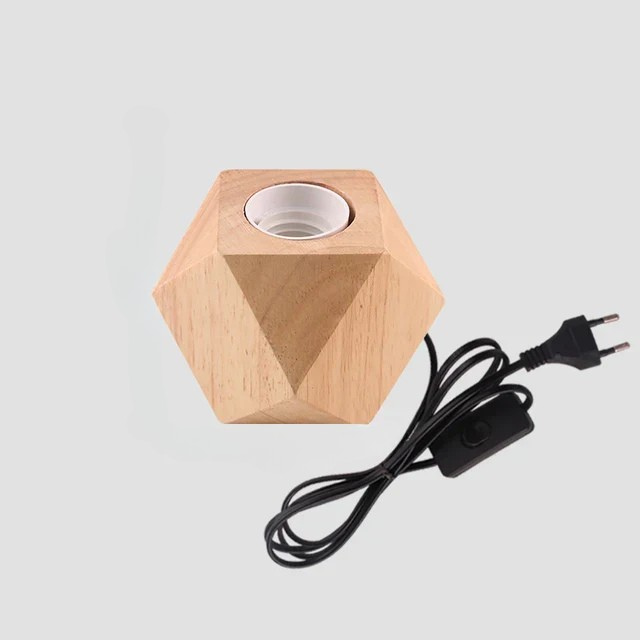 Skorter | RetroWood - Wood Table Lamp with Light Bulb for Atmospheric Lighting