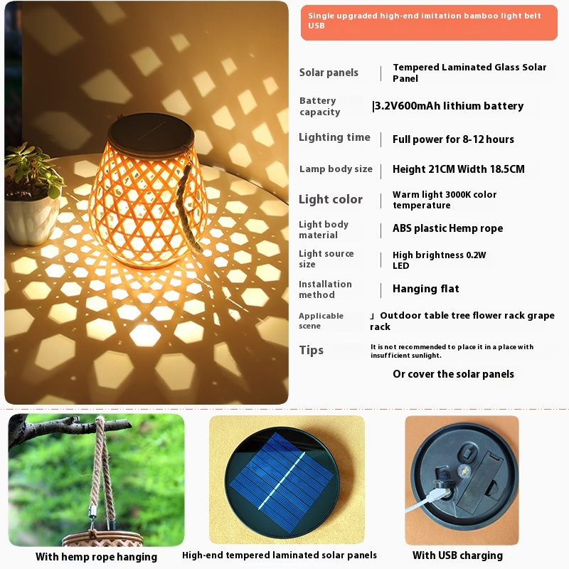 Skorter | Solar LED Rattan Lantern – Large Outdoor Lighting in Oval Design for Garden and Terrace