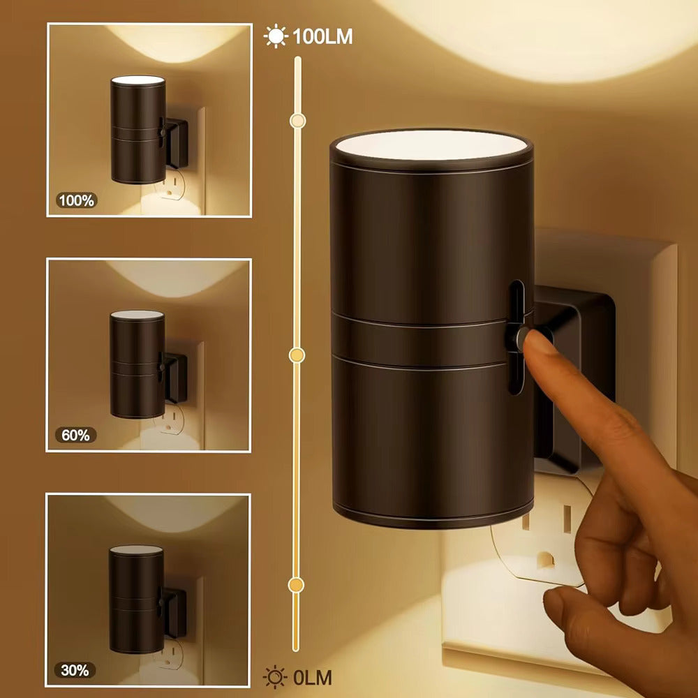Skorter | Luxury Plug-In Ambient Night Light – Dimmable LED Wall Light with Sensor (3000K Warm Glow)