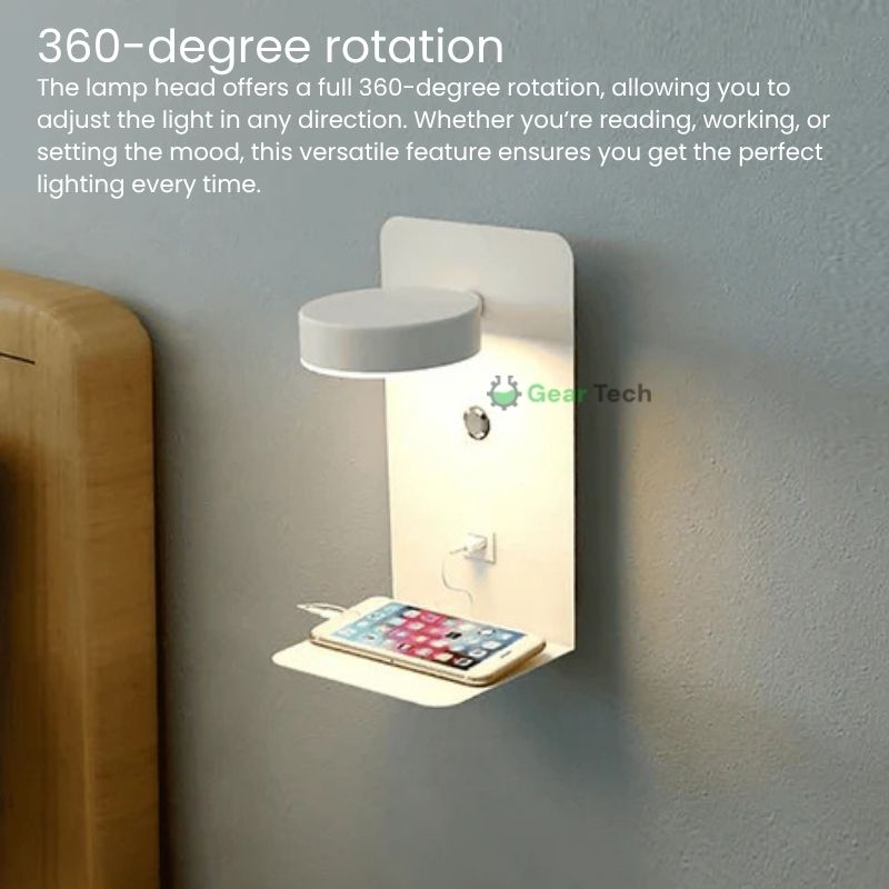 Skorter | LED Wall Light with Shelf | Soft Glow, Modern Design & Ideal for Creating a Festive Atmosphere in Your Bedroom