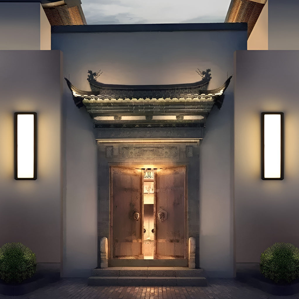 Skorter | Rectangular LED waterproof motion sensor black contemporary wall lamp