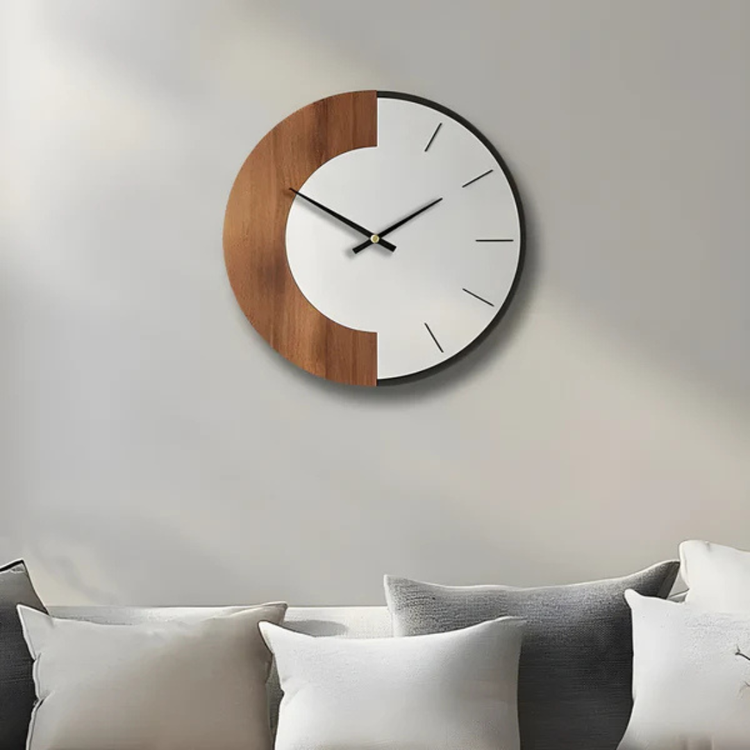 Skorter | Oud – Large Wooden Wall Clock | Silent Modern Home Décor