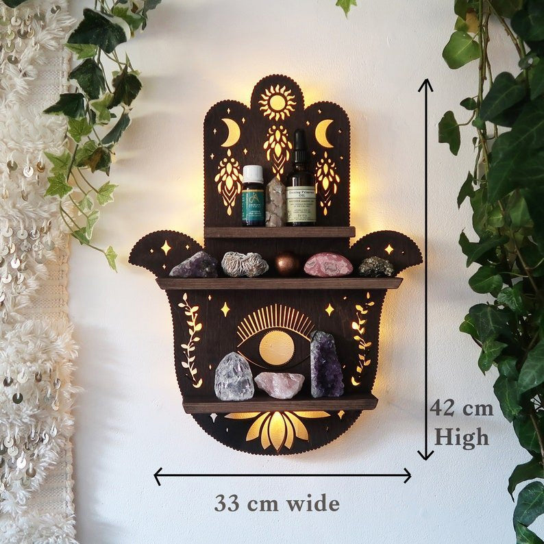 skorter | Luna Moth Lamp Crystal Shelves