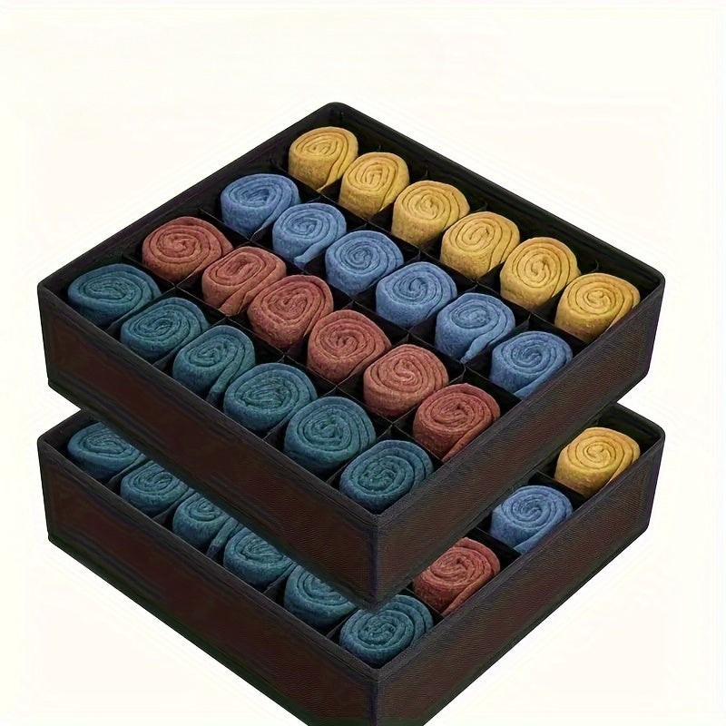 Skorter | FoldBox - 2-Pack Collapsible Storage Bins with 24 Compartments