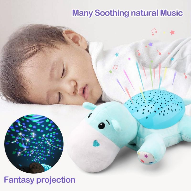 Skorter | Sleep LED Lighting Stuffed Animal Led Night Lamp Plush Toys With Music & Stars Projector Light