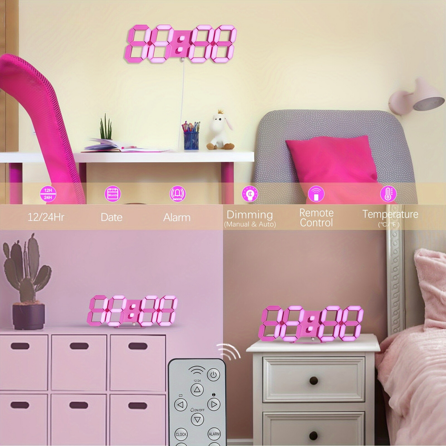 Skorter | LuxTime - Modern Digital LED Alarm Clock with Dimming Function