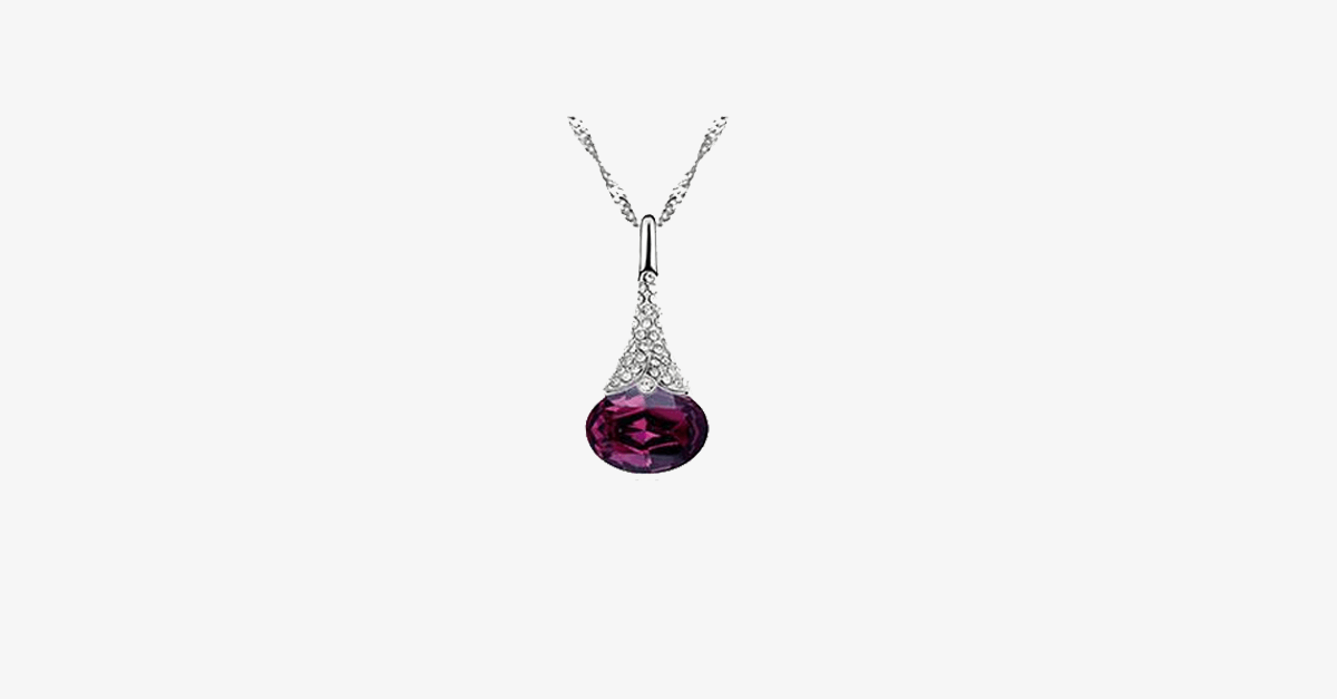 Skorter | Crystal Water Drop Pendant - Multicolored Austrian Crystals with Lobster Clasp