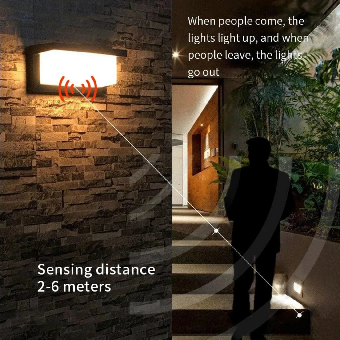 Skorter | Outdoor Wall Light | Waterproof LED Lantern with PIR Motion Sensor | Ideal for Patios, Porches & Walkways