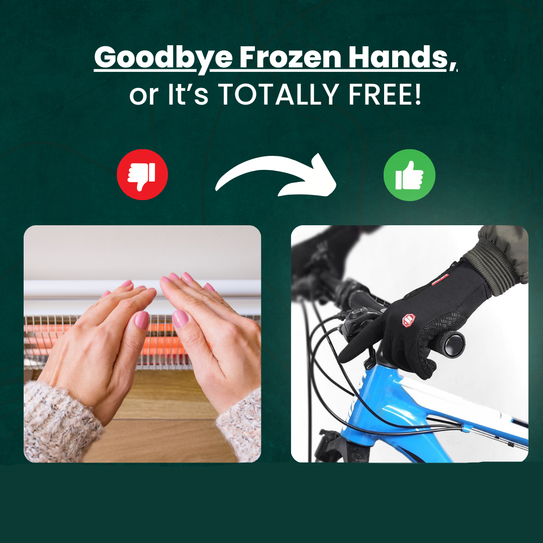 Skorter | Waterproof Gloves: Thermal Gloves with Touch Screen | Biking, Golf, Raynaud's, and Winter Sports
