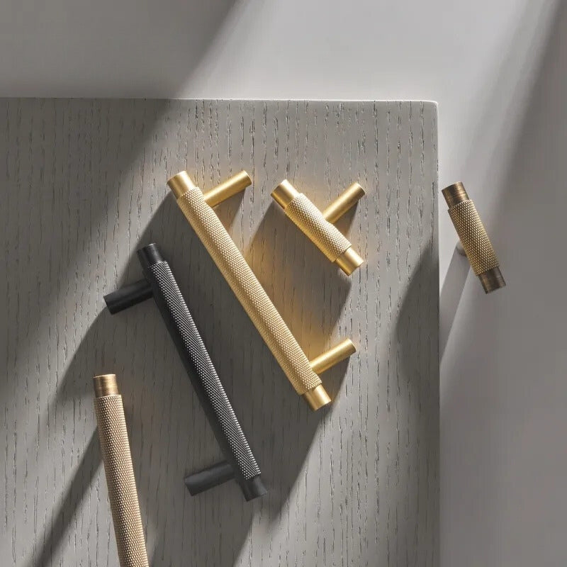 Skorter | Harrison Vintage Brass Knurled Furniture Handles
