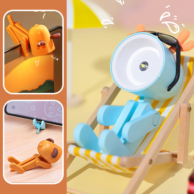 skorter | Mini LED Cute Cartoon Animals Puppies Deer Night Light, Adjustable Small Phone Holder Desk Lamp