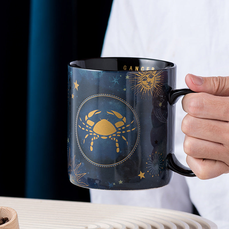 skorter | 12 Zodiac Signs Mug Cobalt Blue Ceramic Coffee Mug