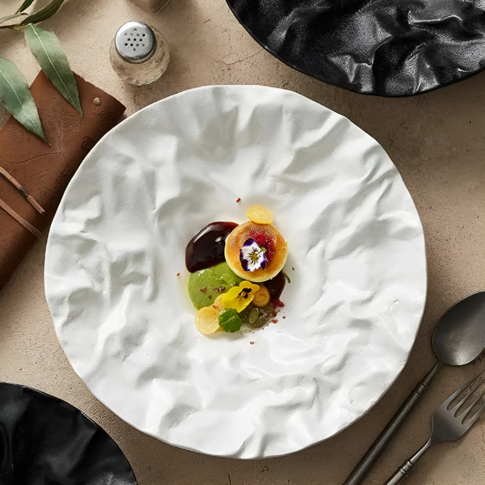 Skorter | Artisan Wrinkled Paper Ceramic Plate