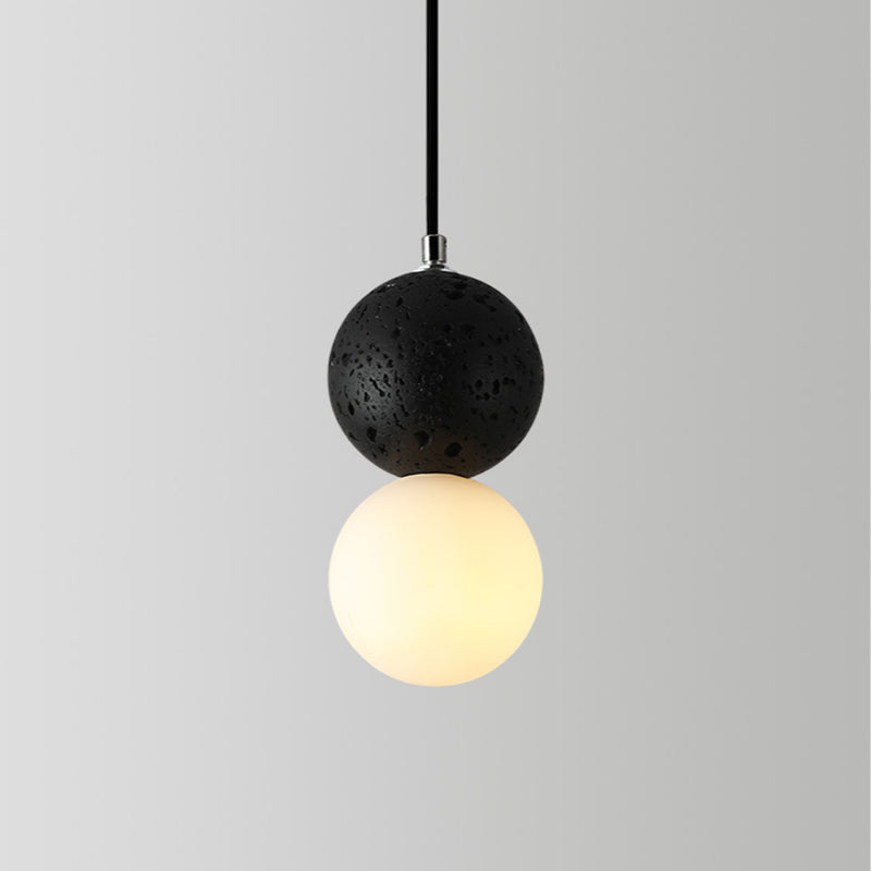 Skorter | Aurora Small Modern LED Ceiling Lamps - Black and White Glass for Dining Table
