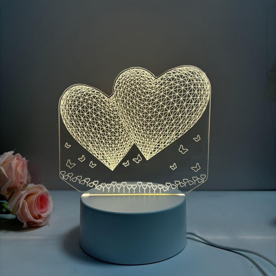 Skorter | HartenLicht - Geometric USB Table Lamp with Warm Glow for Love Theme Decoration