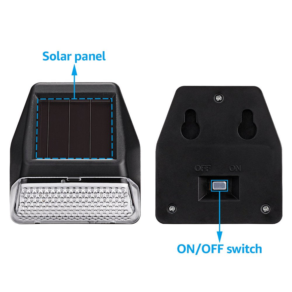 Skorter | 6 Pack Dusk-To-Dawn LED Solar Garden Lighting for Path, 4000K Cool White, Black