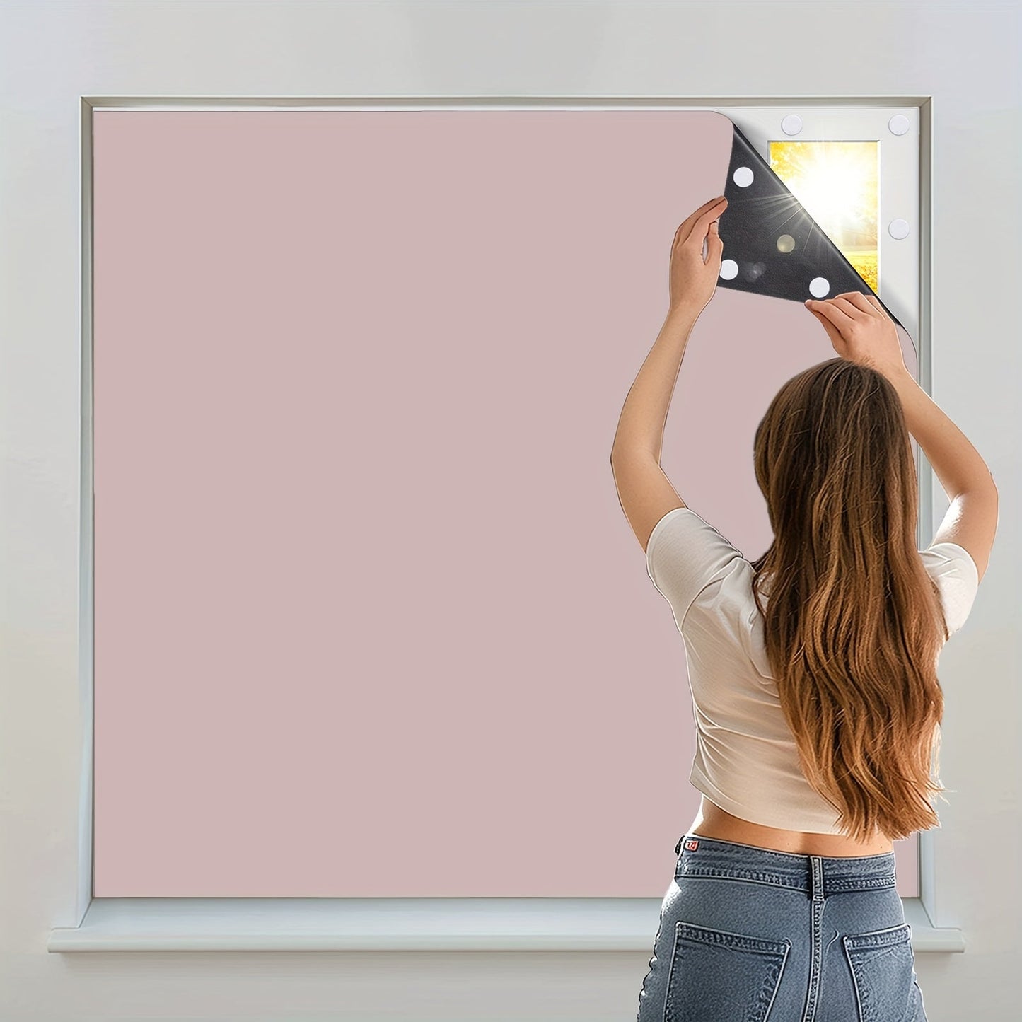 Skorter | 1 Piece Blackout Curtains - Portable Blackout Shades, Window Covering for Bedroom and Living Room