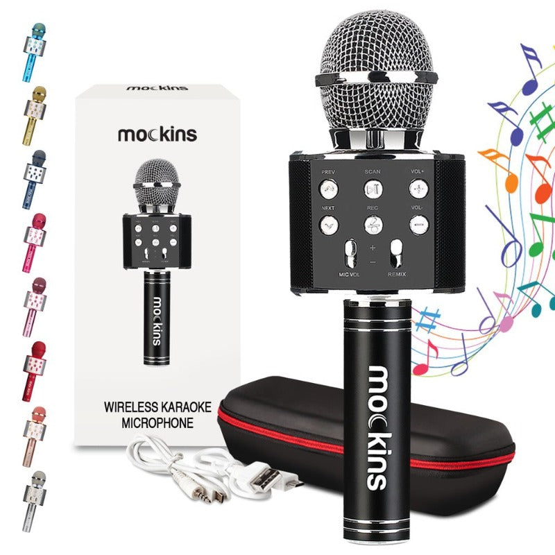 Skorter | Portable Karaoke Microphone - Microphone with Built-in Bluetooth Speaker - Compatible with IOS and Android Devices
