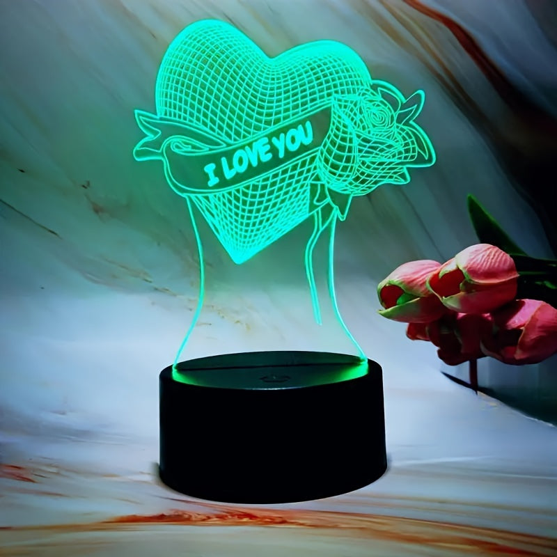 Skorter | HartLicht - 3D LED Illusion Lamp with Touch Control, 7 Colors & USB/Battery Power