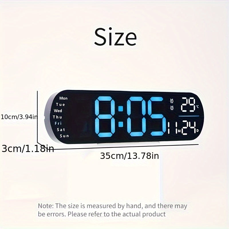 Skorter | LumoView - Slim LED Wall Clock with Temperature and Calendar