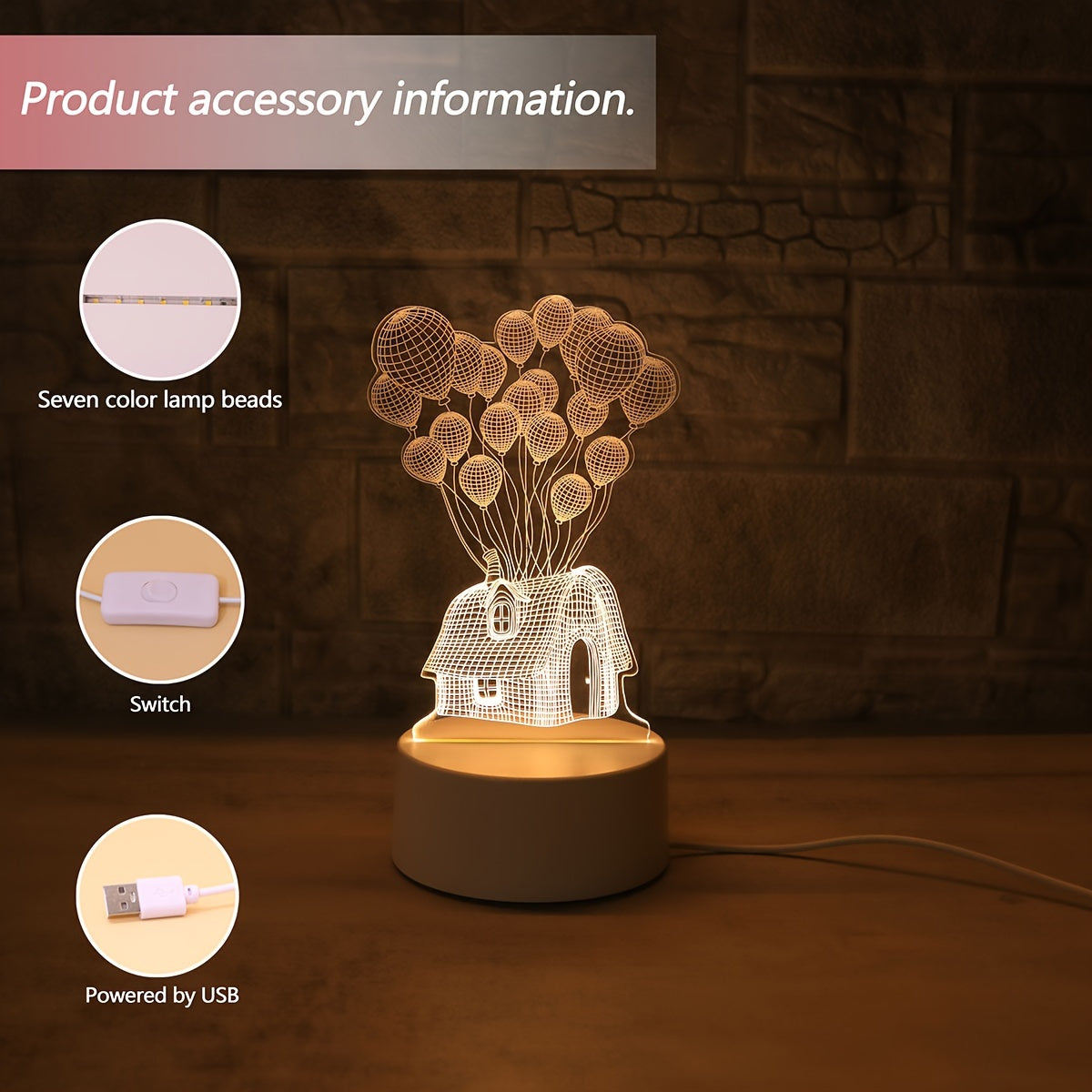 Skorter | LumiBalloon - 3D LED Balloon House Night Light USB powered