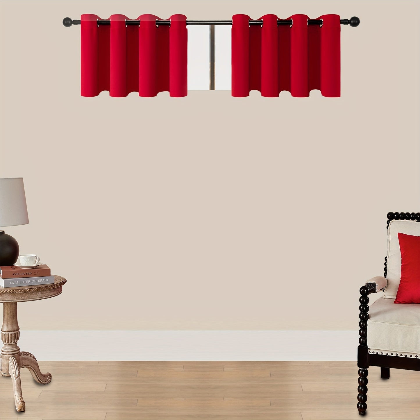 Skorter | Blackout Curtains - 2 Pieces Modern Polyester Curtains with Thermal Insulation and Rings