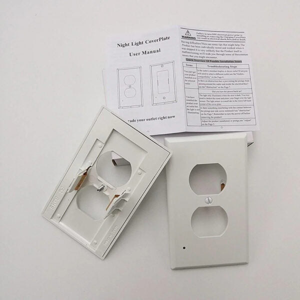 Skorter | Pack 4x LED Night Light Outlet Cover | Energy-Efficient, Automatic Sensor & Safe for Kids' Rooms