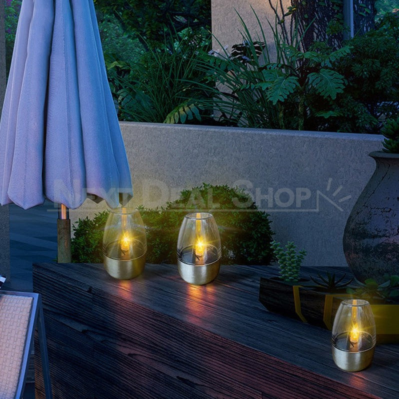Skorter | 4 Pcs - Battery-operated stainless steel LED candles