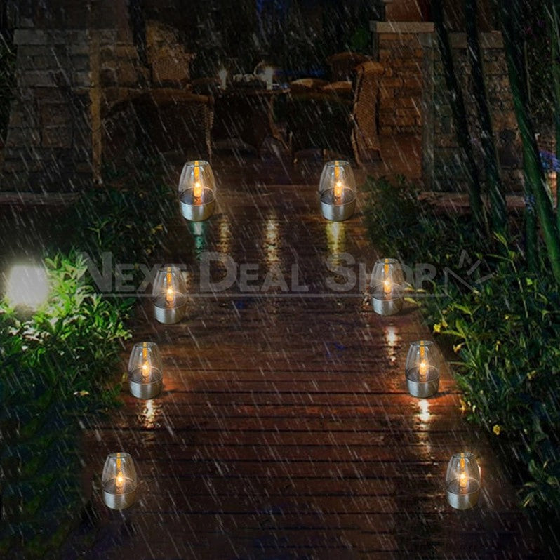 Skorter | 4 Pcs - Battery-operated stainless steel LED candles
