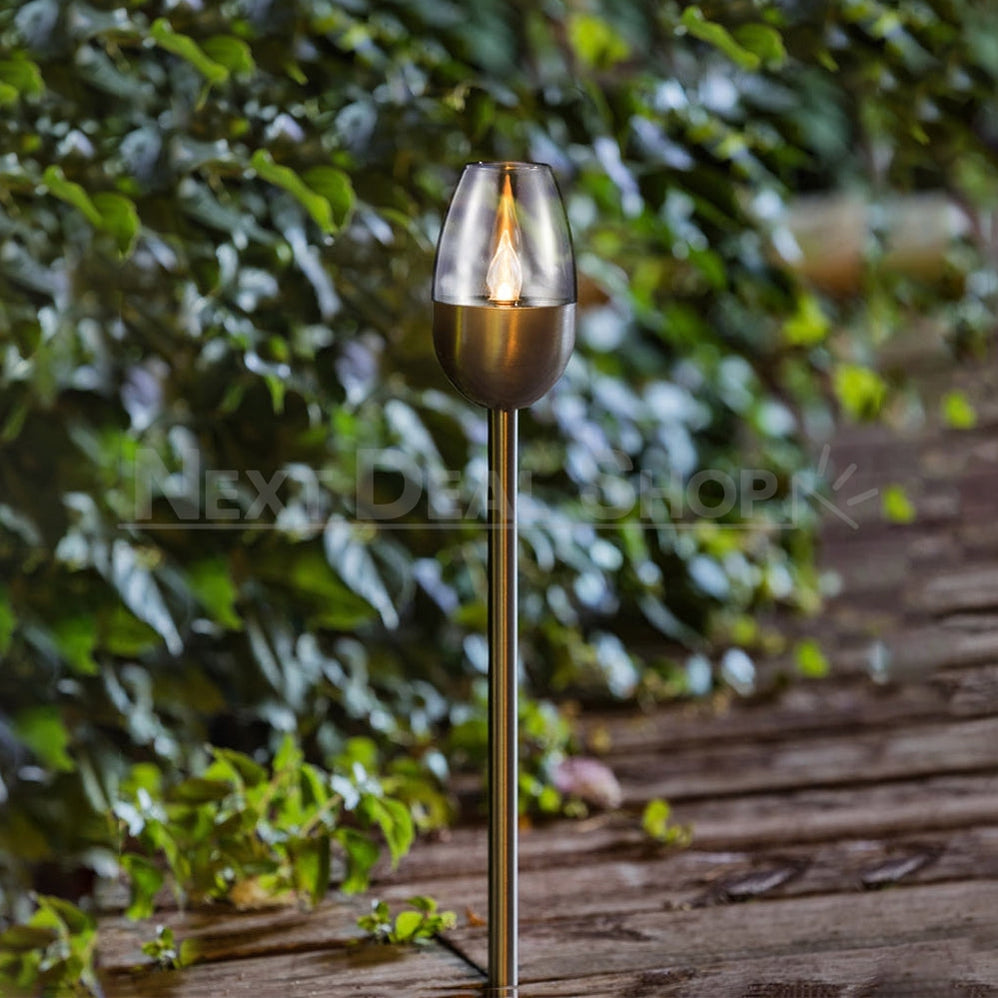 Skorter | 4 Pcs - Solar Powered Stainless Steel LED Candelabra