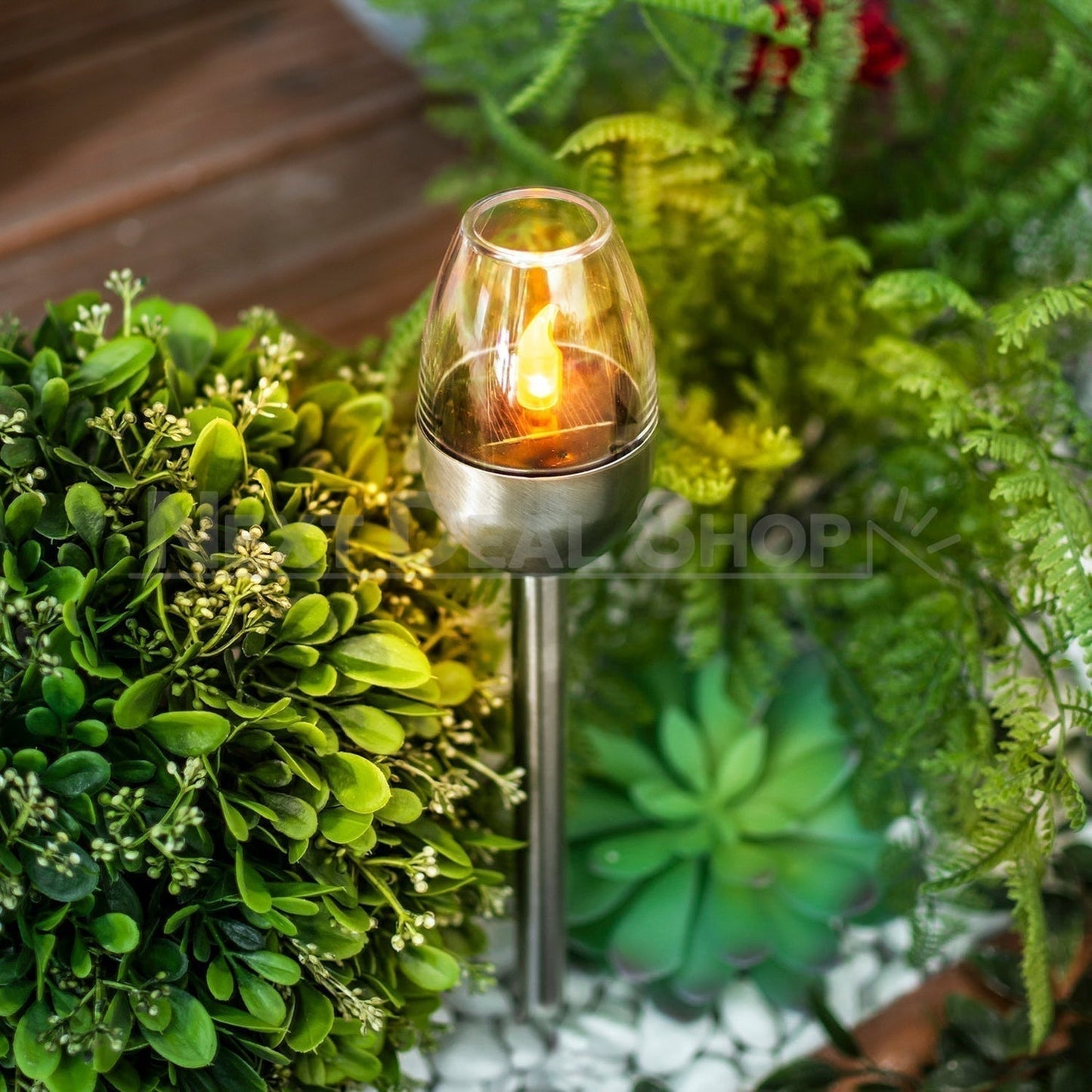 Skorter | 4 Pcs - Solar Powered Stainless Steel LED Candelabra