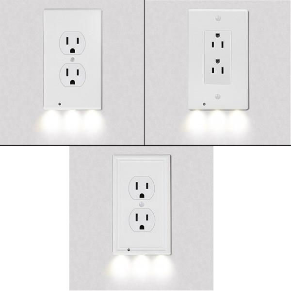 Skorter | 4-Pack: LED Night Light Plug Cover - Assorted Styles