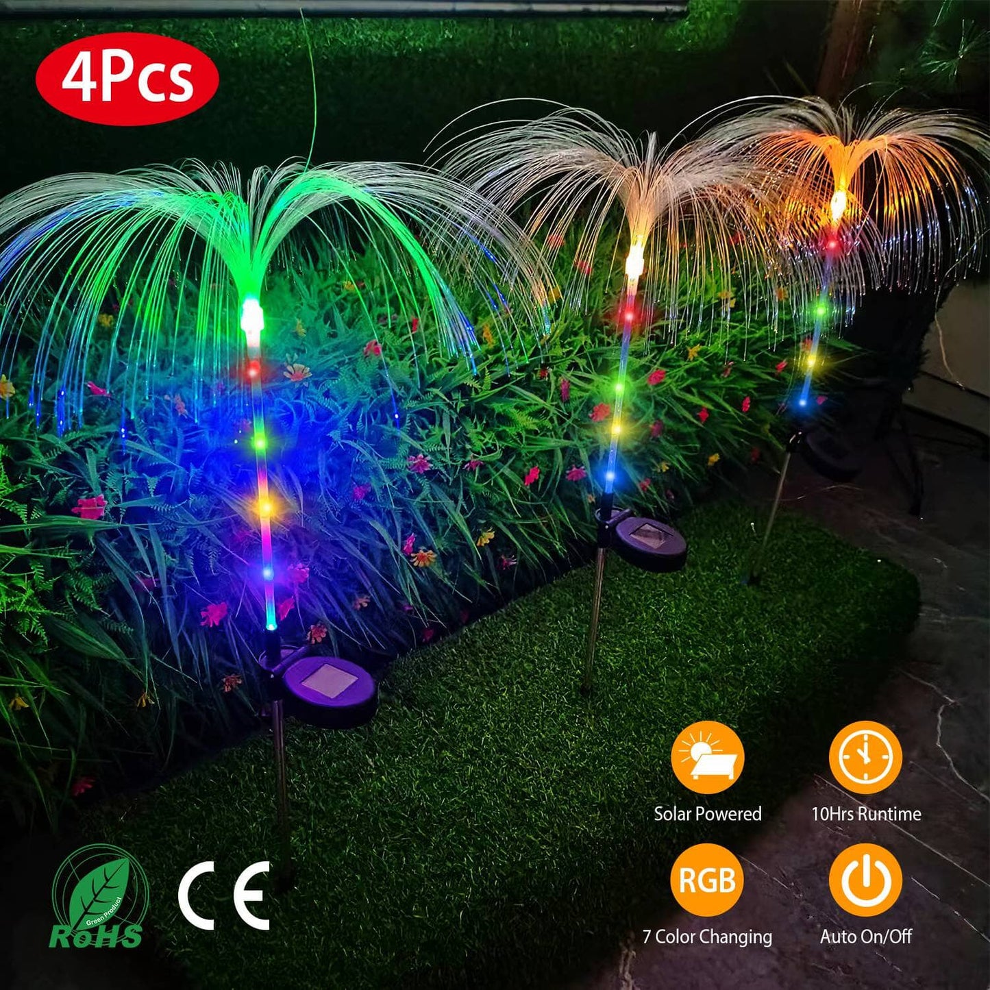 Skorter | 4-Piece: Solar-Powered Jellyfish Lights