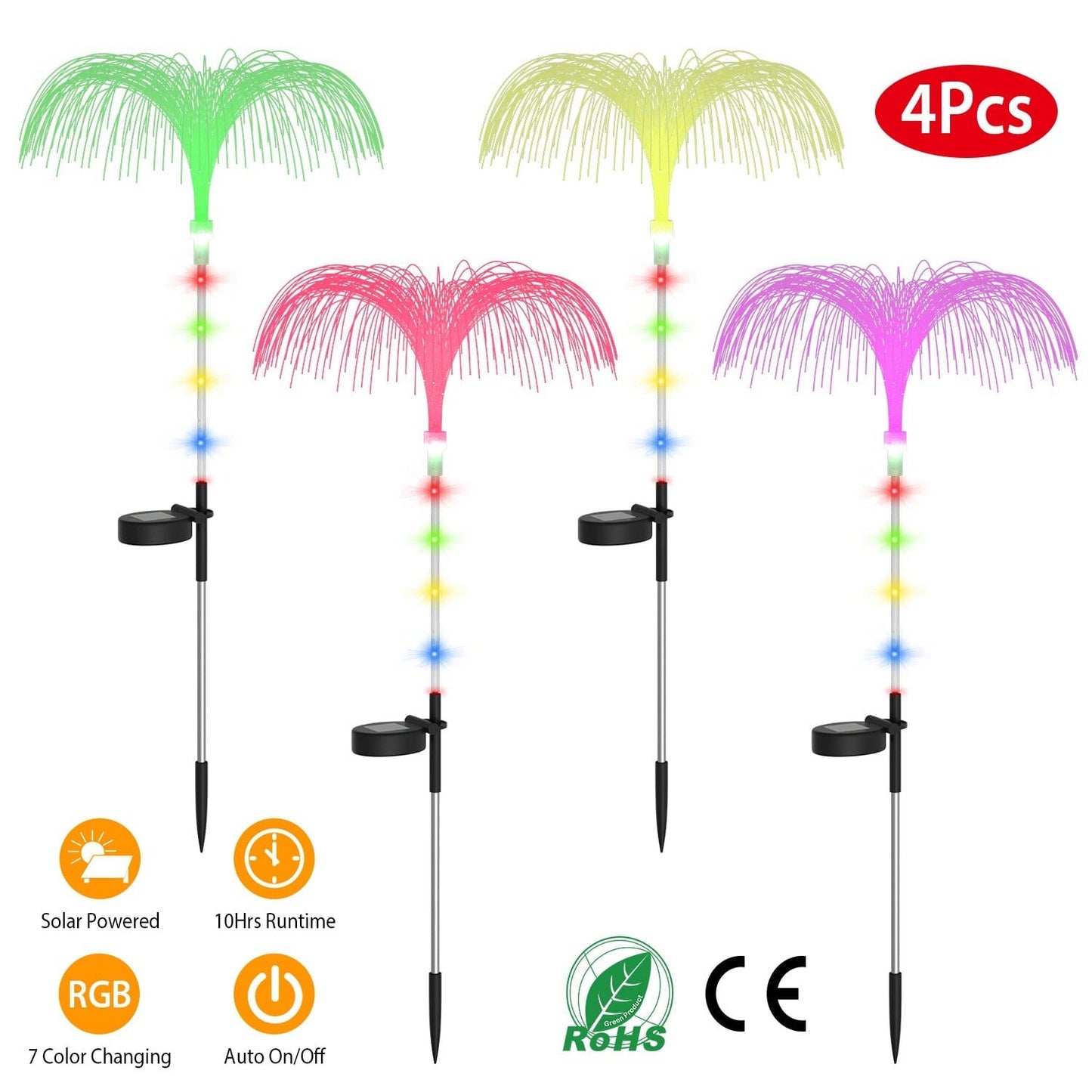 Skorter | 4-Piece: Solar-Powered Jellyfish Lights