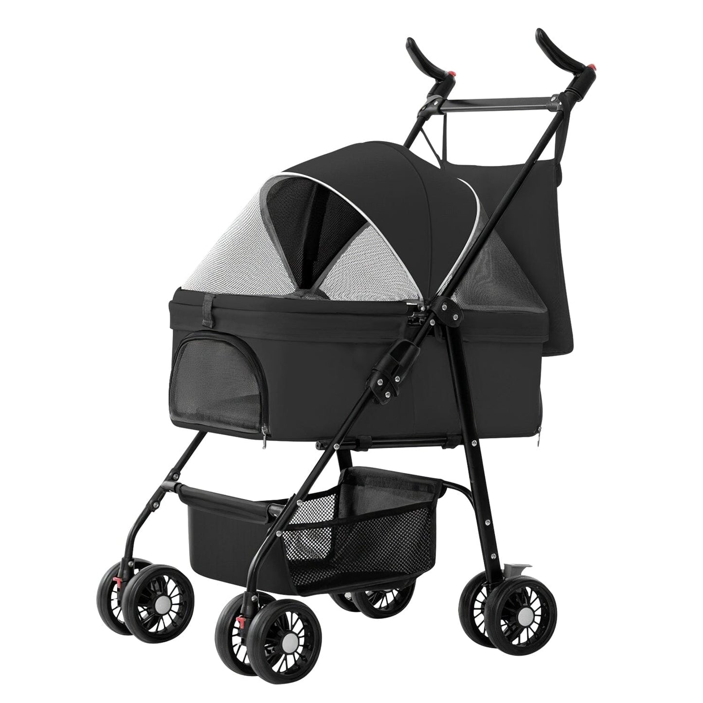 Skorter | 4 Wheel Pet Stroller Foldable with Removable Liner Storage Basket