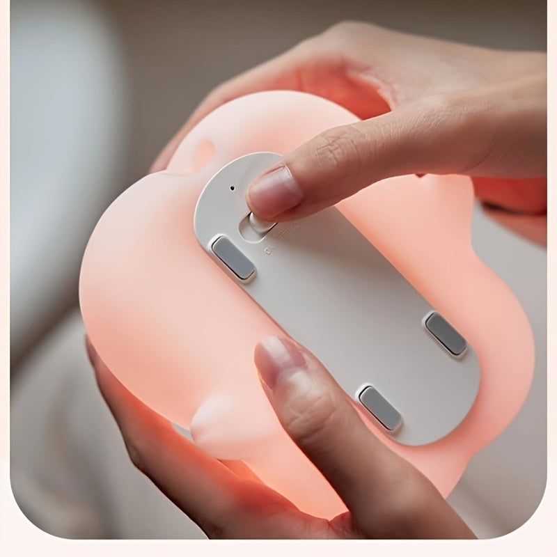 Skorter | PiggyGlow - Cute Pink Pig LED Night Light, Rechargeable and Touch Controlled