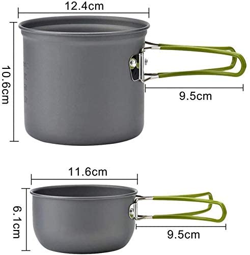 Skørter | Outdoor Camping Cookware Set for 1-2 People Camping Cooking with Portable Bags and Tableware Camping & Hiking Equipment