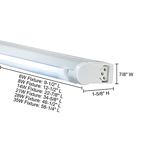 Skorter | Jesco Lighting Sleek Plus 8W T5 Light Fixture, 3500K, White Finish, Adjustable, 12.5
