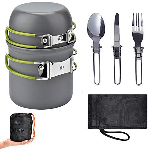 Skørter | Outdoor Camping Cookware Set for 1-2 People Camping Cooking with Portable Bags and Tableware Camping & Hiking Equipment
