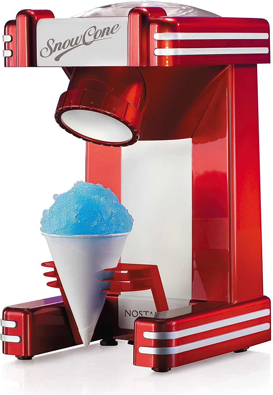 Skørter | Electric Hawaiian Tabletop Snow Cone Machine, Shaved Ice Machine Included 1 Reusable Plastic Cup and Ice Molds, White/Green