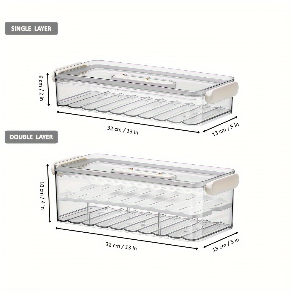 Skorter | 1 pc Refrigerator Storage Box – Food Safe PET Storage Container, Single/Double Layer