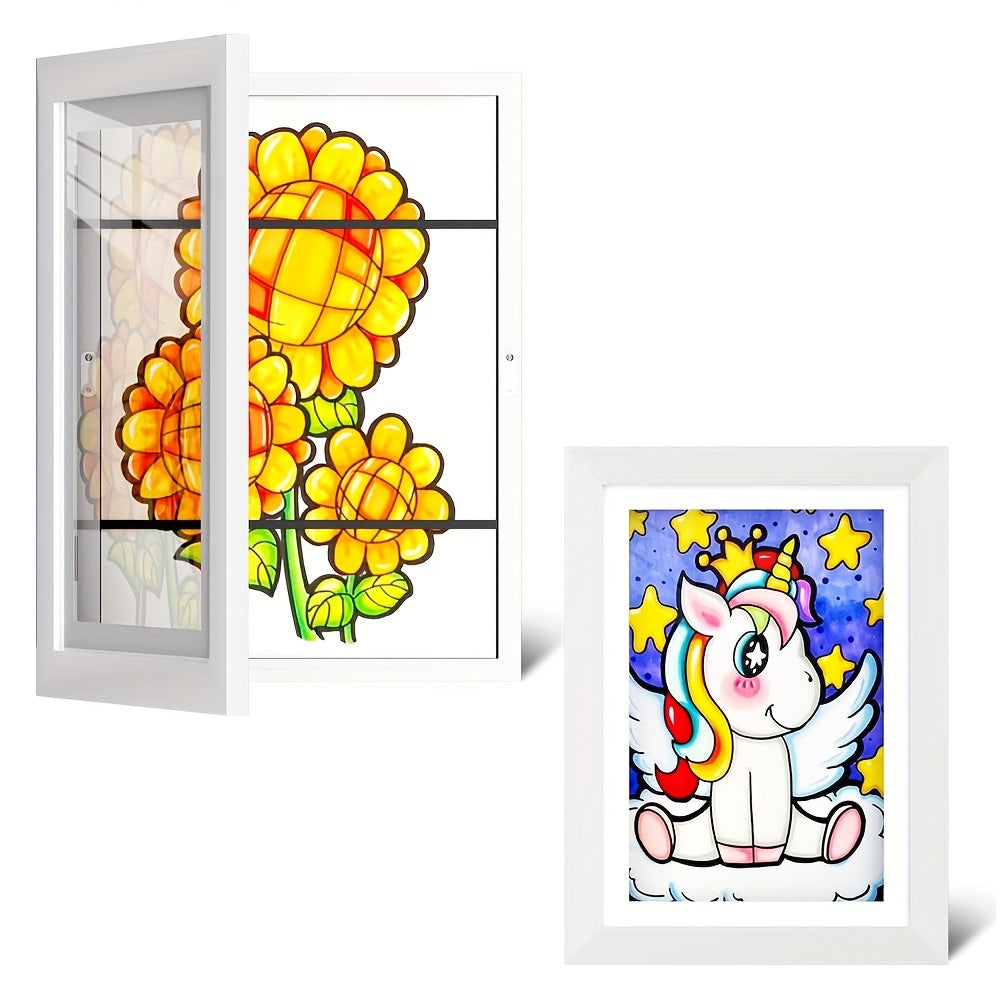 Skorter | 1 Piece Flip Picture Frame - A4 Size Magnetic Picture Frame for Living Room, Office and Gifts
