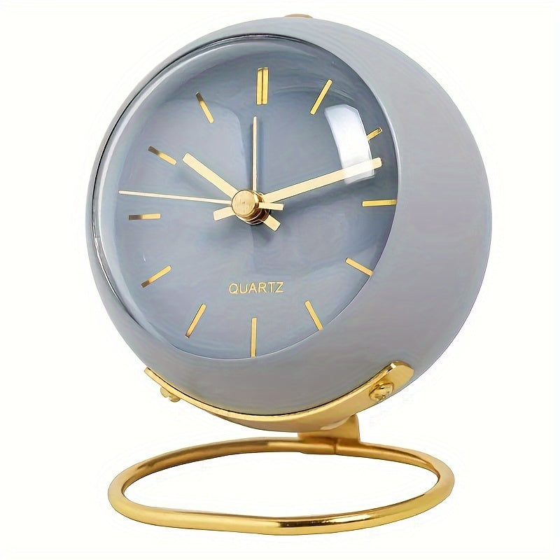 Skorter | Retro Analog Alarm - Silent Non-Ticking Metal Clock