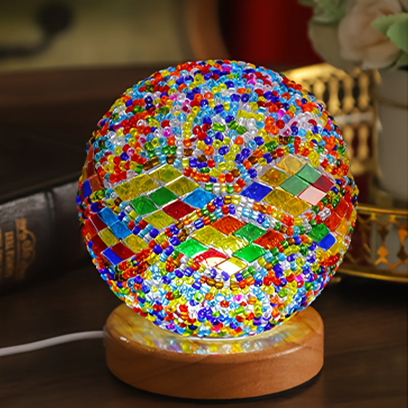 Skorter | GlassArt - Modern LED Table Lamp with Adjustable Light and Colorful Glass Shade