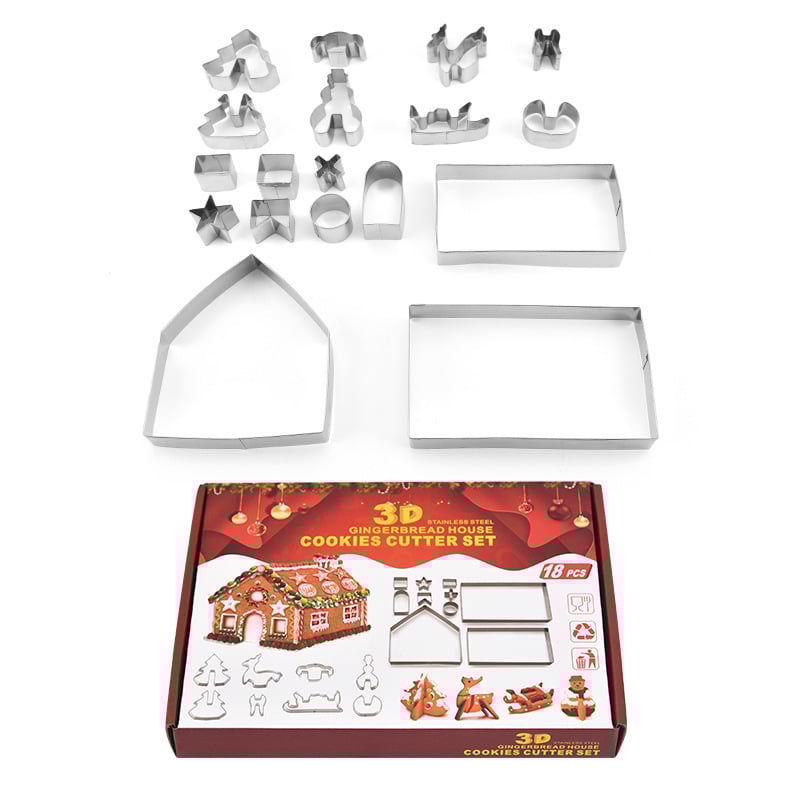 Skorter | Christmas Stainless Steel 3D Cookie Mold (18pcs)