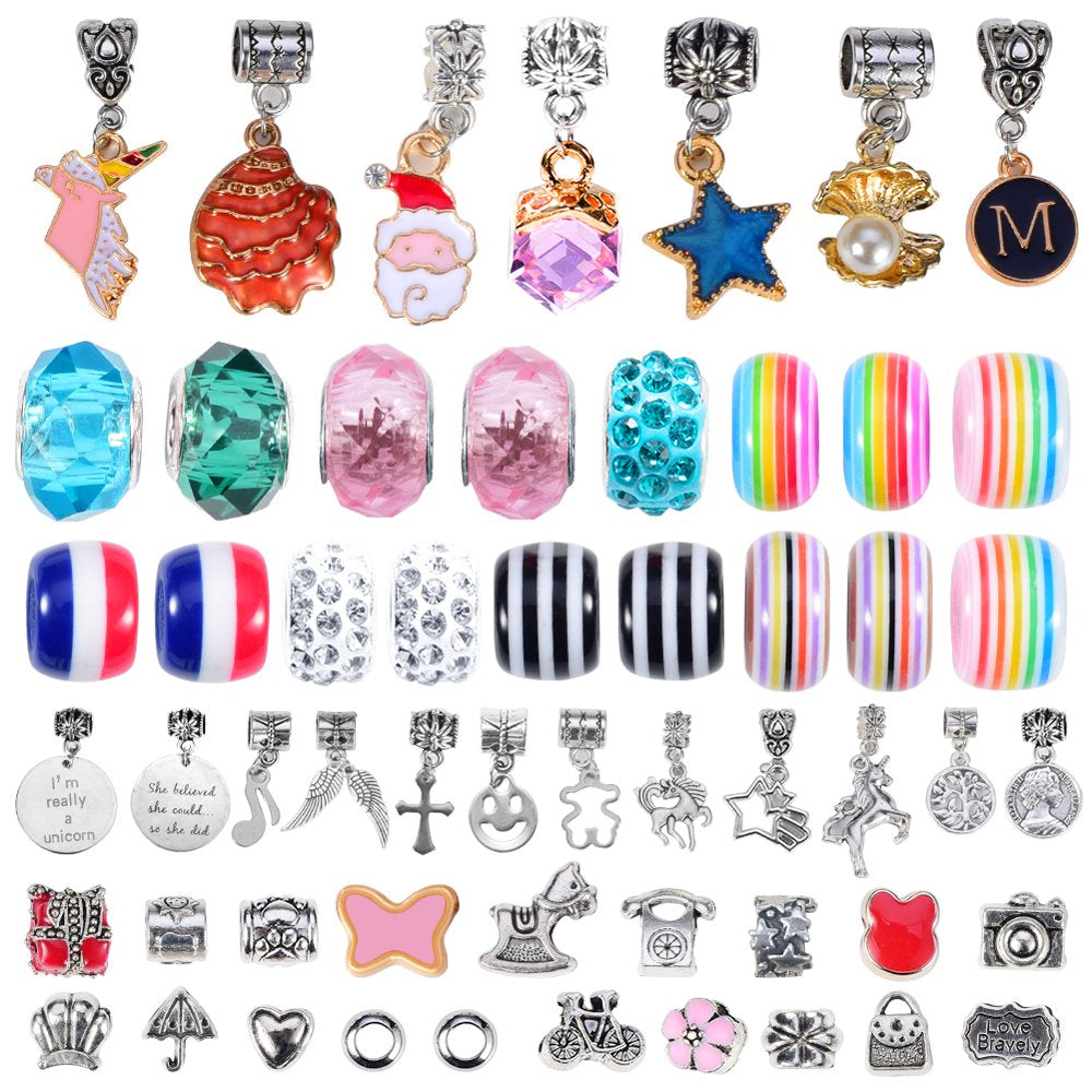 Skørter | Charm Bracelet Making Kit, Gifts for 6 7 8 9 year old girls, Girl toys aged 6-12, 6 7 8 9 year old girl birthday gifts, Arts and crafts for children aged 6-8, Jewelry making set