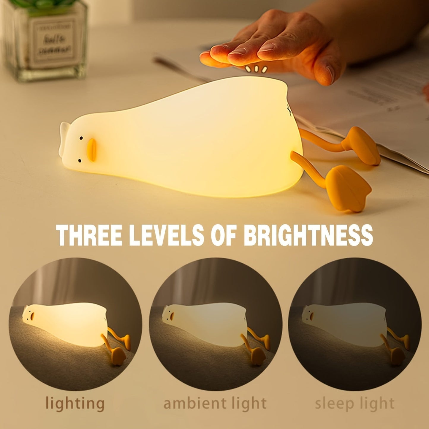 Skorter | Sleeping Duck Lamp - Rechargeable Dimmable Silicone Night Light