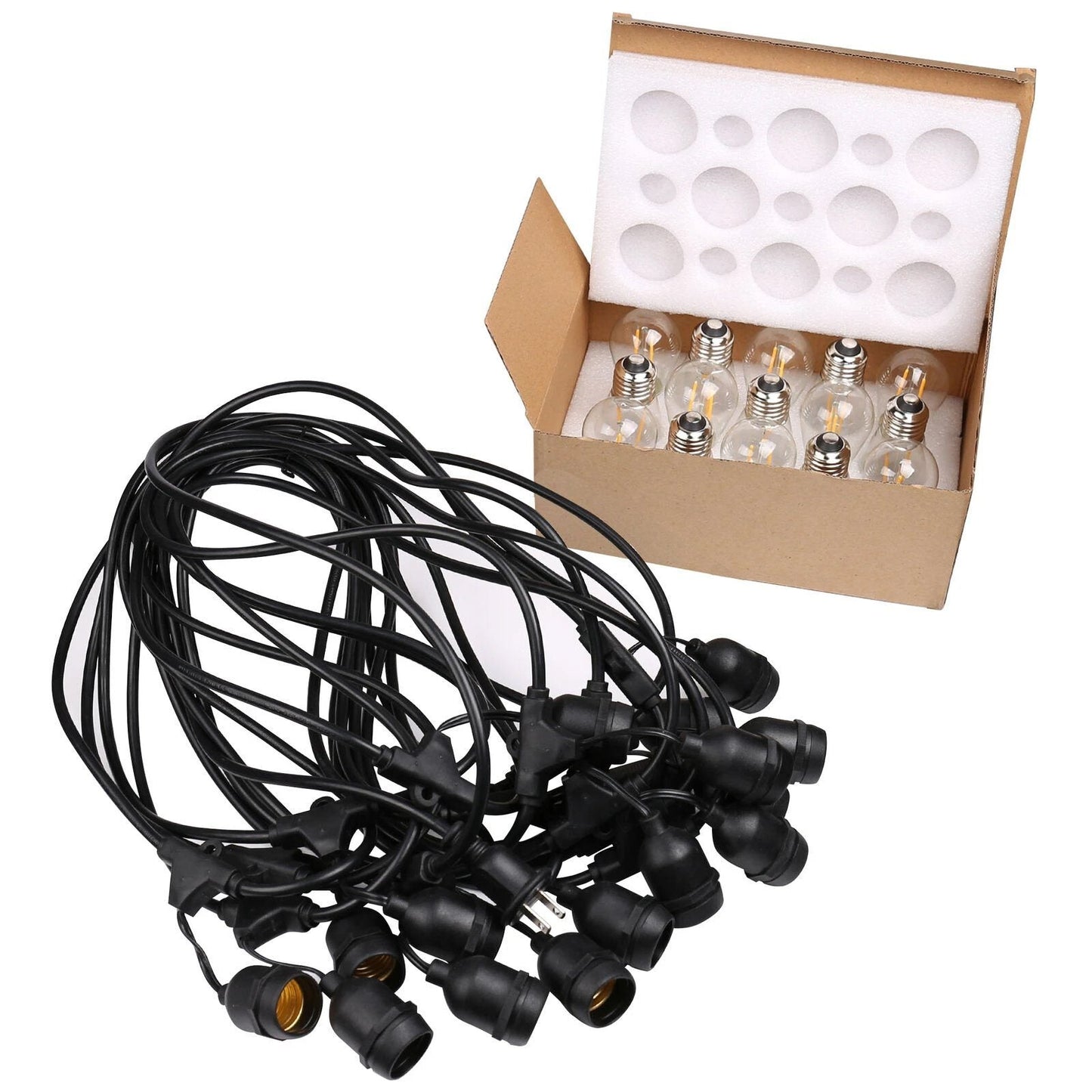 Skorter | 48 Ft. LED Light Chains Outdoor Commercial Quality Waterproof Bulbs