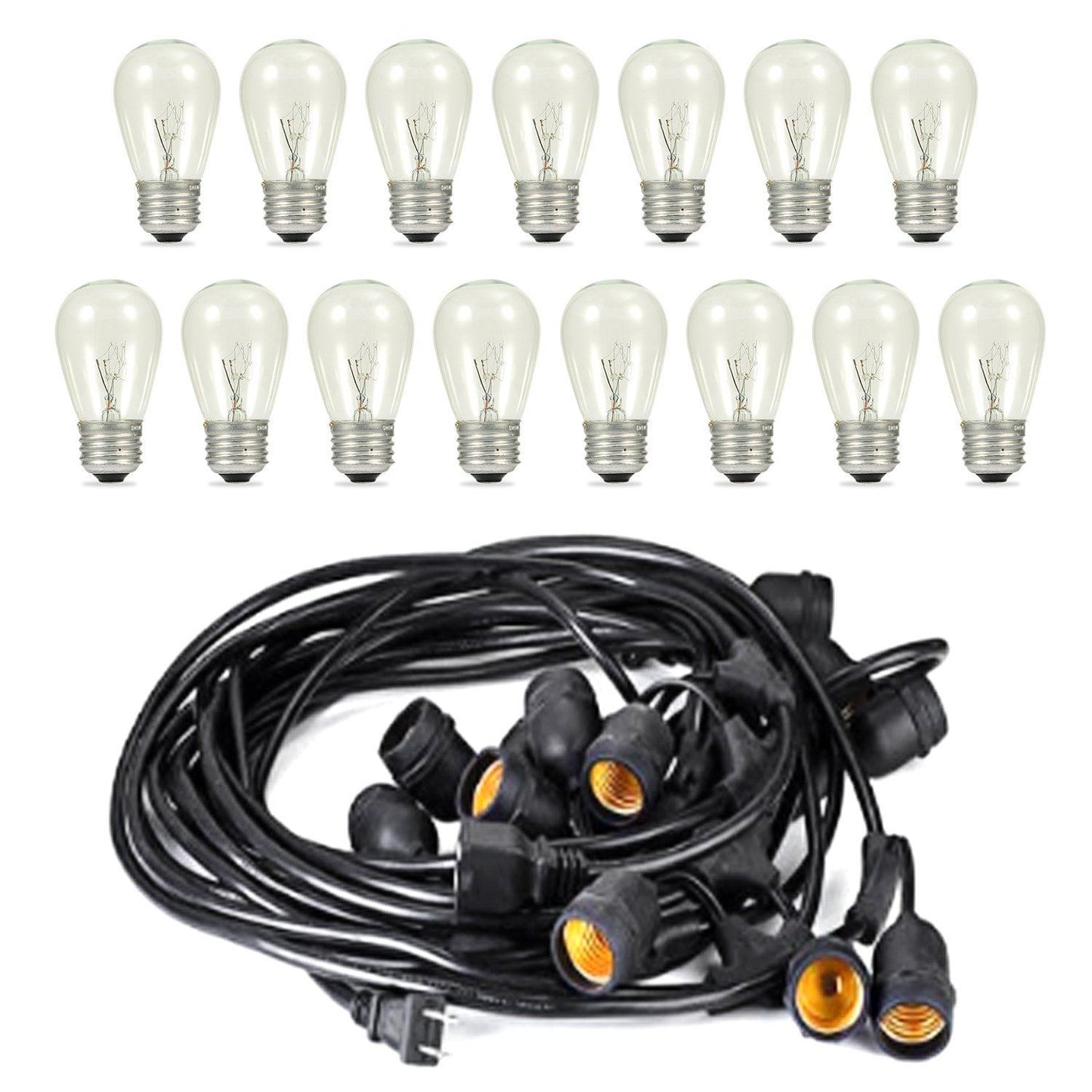 Skorter | 48ft Outdoor Light String Waterproof Patio Light String Bulbs
